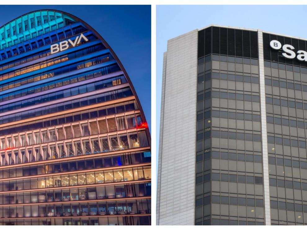 Sedes de BBVA y Banco Sabadell