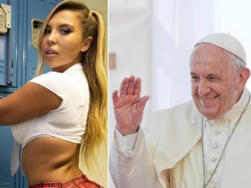 La modelo Natalia Garibotto y el Papa.