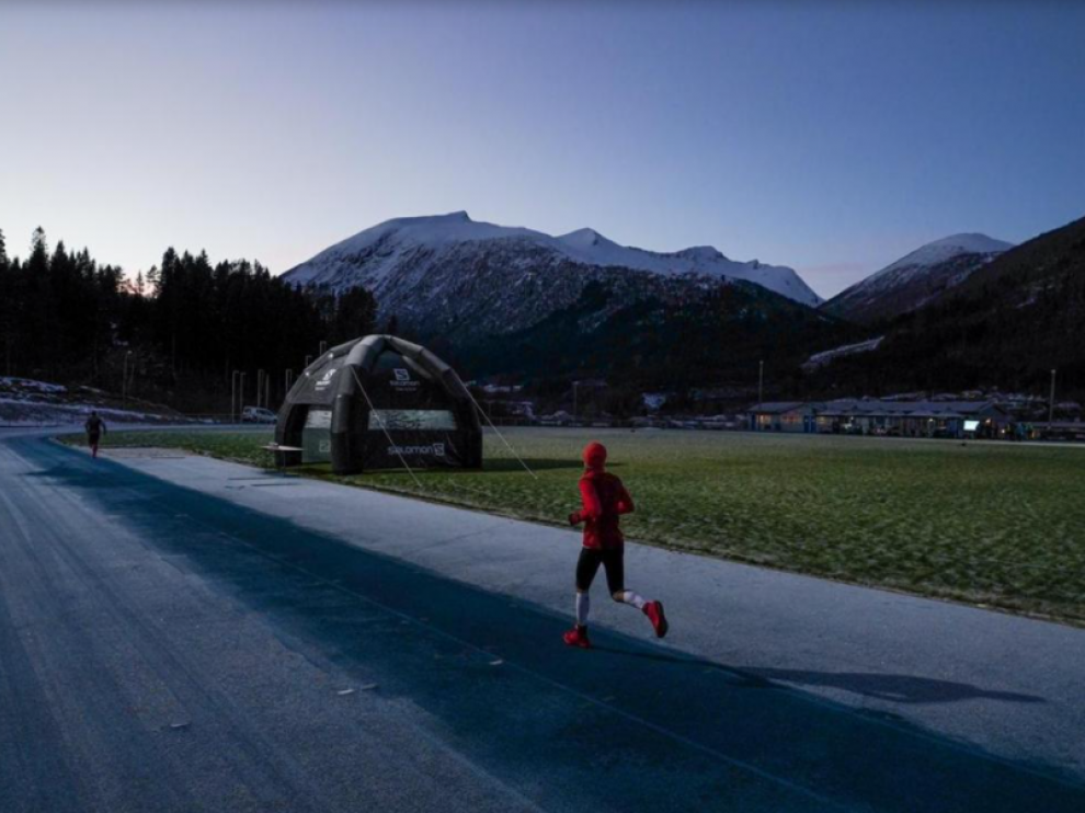 Kilian durante sus horas de carrera en Noruega