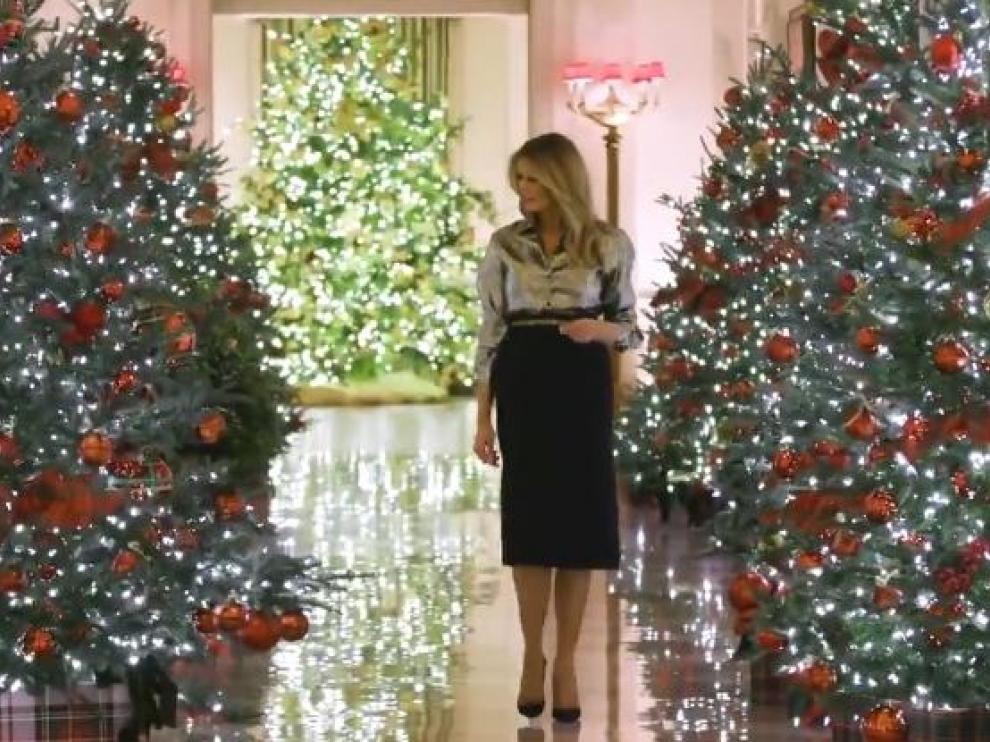 Melania Trump, en el vídeo en el que muestra la decoración navideña de la Casa Blanca.