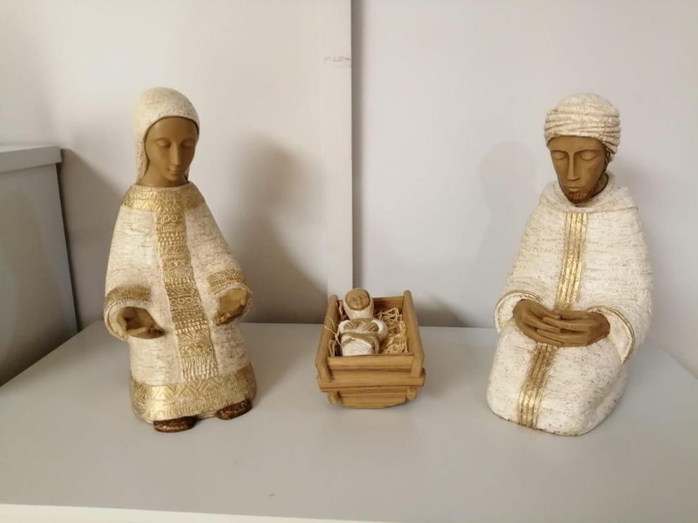 Figuras realizadas por las Hermanas de Belén, antes en Sijena, ahora en Francia.
