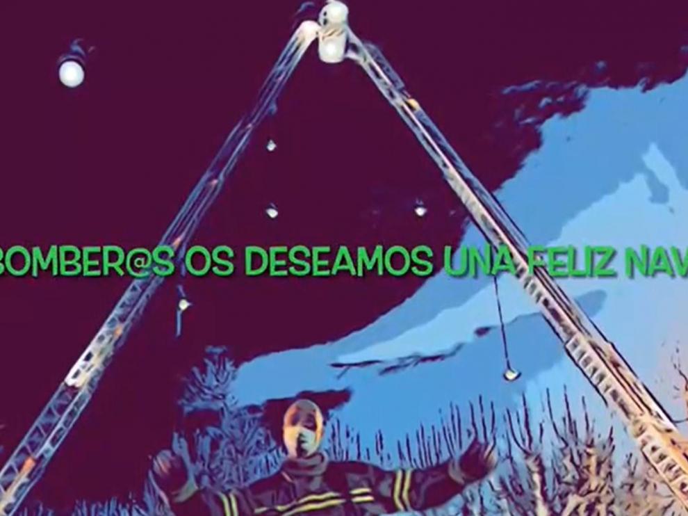 Felicitación de los bomberos de Huesca.