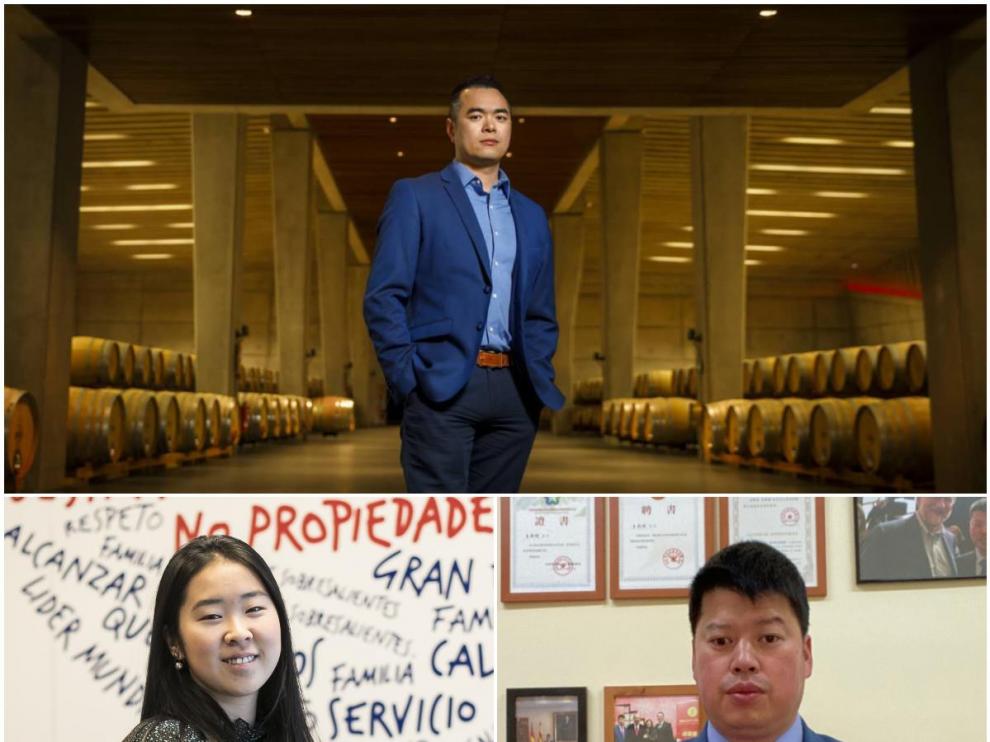 Arriba, el empresario chino Luis Kiu. Abajo, Yaxi Ye y Xinte Wang.