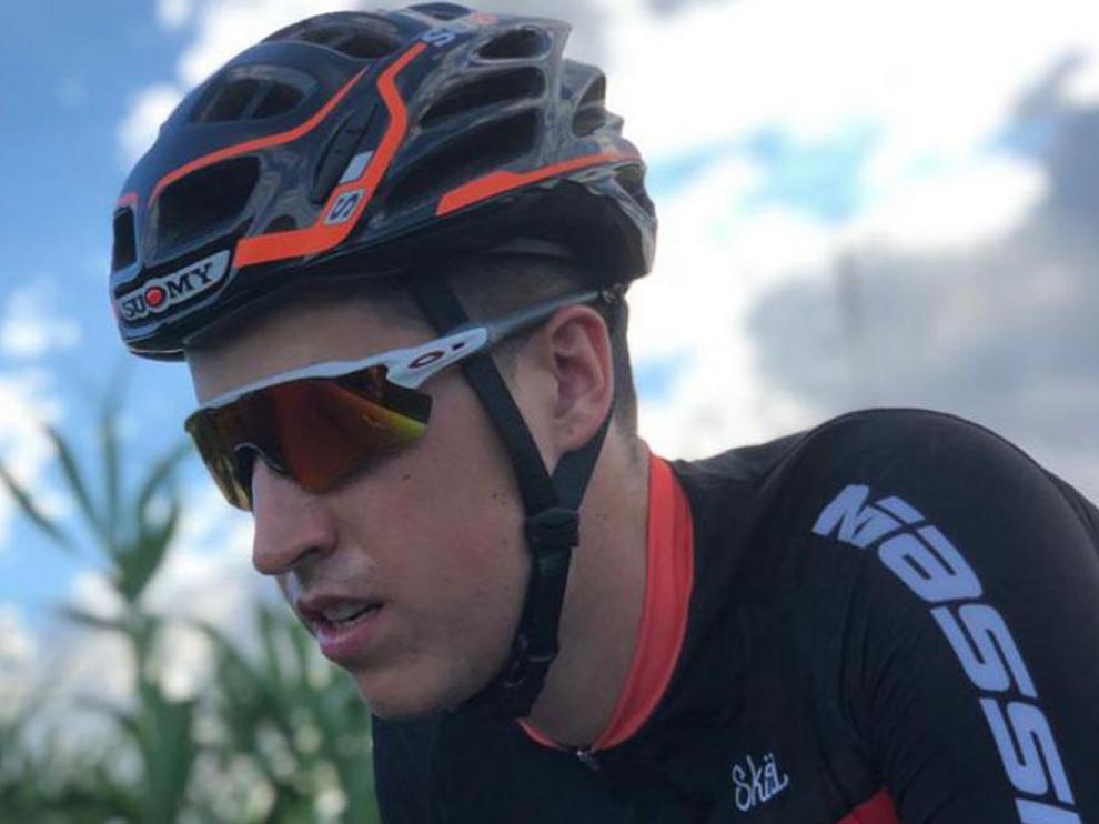 El ciclista aragonés Javier Comín
