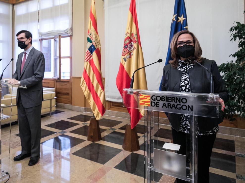 Mayte Pérez fue preguntada sobre la polémica del lobo tras la visita institucional del secretario de Estado para la UE.