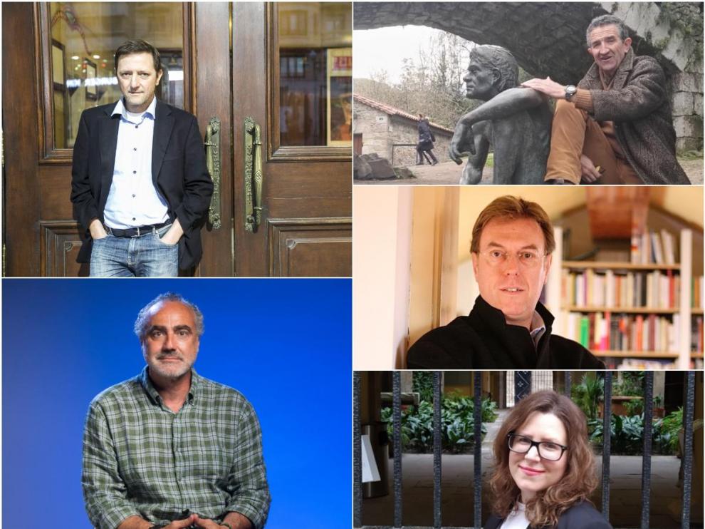 Arriba, a la izquierda, Ignacio Martínez de Pisón y, a la derecha, Jesús Félez. En medio, a la derecha, Javier Sebastián. Y abajo, a la izquierda, Ernesto M. Pascual y, a la derecha, Beatriz Villagrasa.