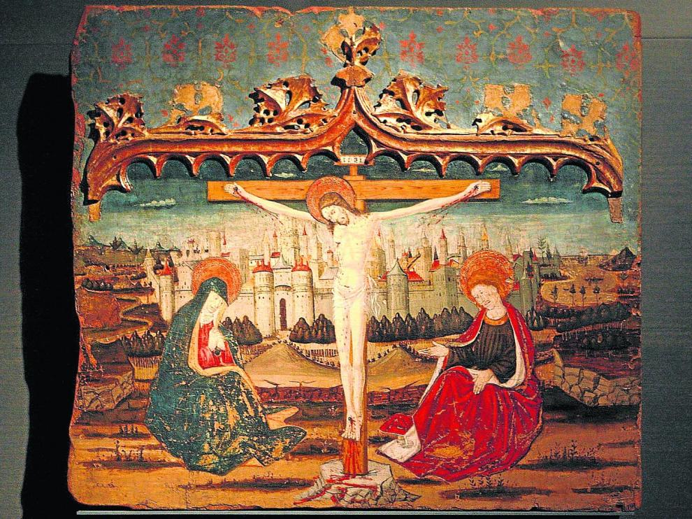 Tabla del Calvario. Esta pintura sobre tabla del siglo XV, atribuida a PedroGarcía de Benabarre, se encuentra en exposición permanente en el Museo de Lérida. Es una de las más valiosas y está catalogada como BIC.