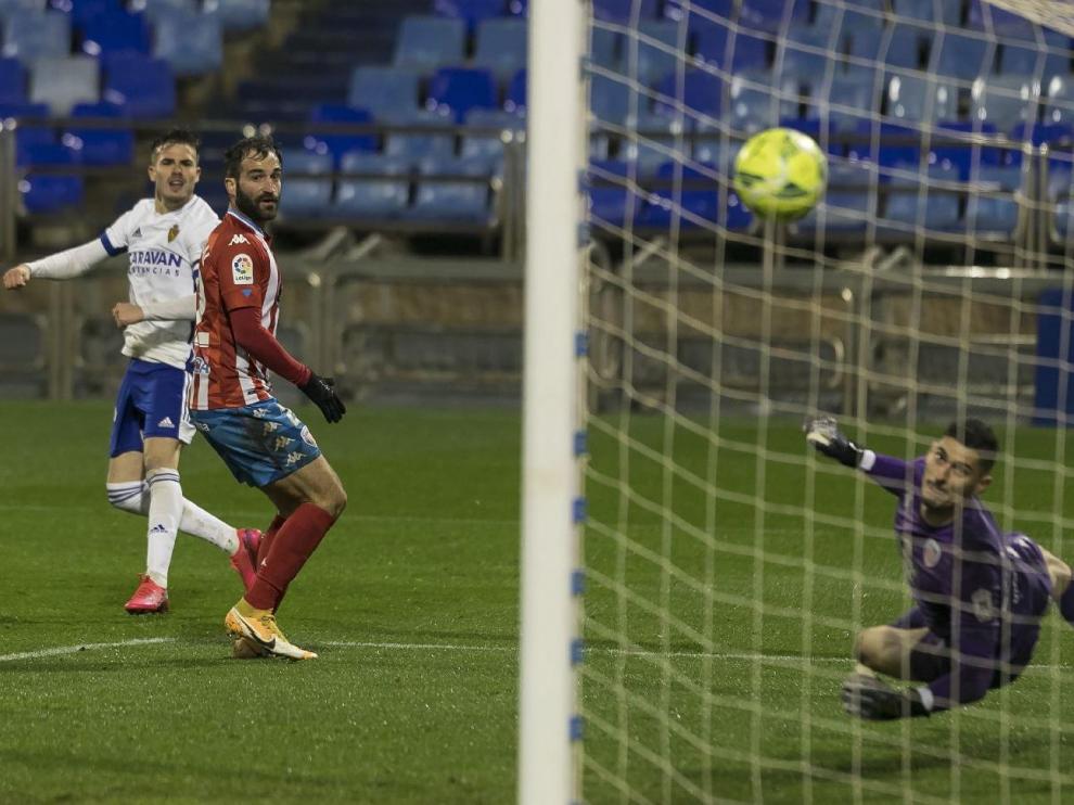 El gol de Chavarría que sirvió para ganar al Lugo por 1-0 en La Romareda hace dos meses.