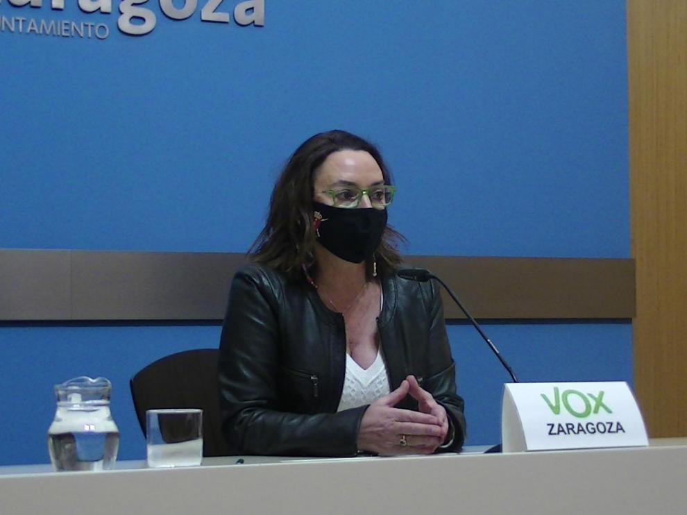 La concejala de Vox en el Ayuntamiento de Zaragoza Carmen Rouco.