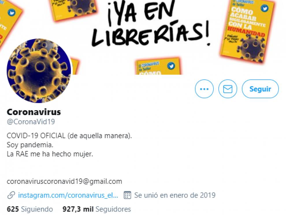Cuenta del Coronavirus de Twitter.