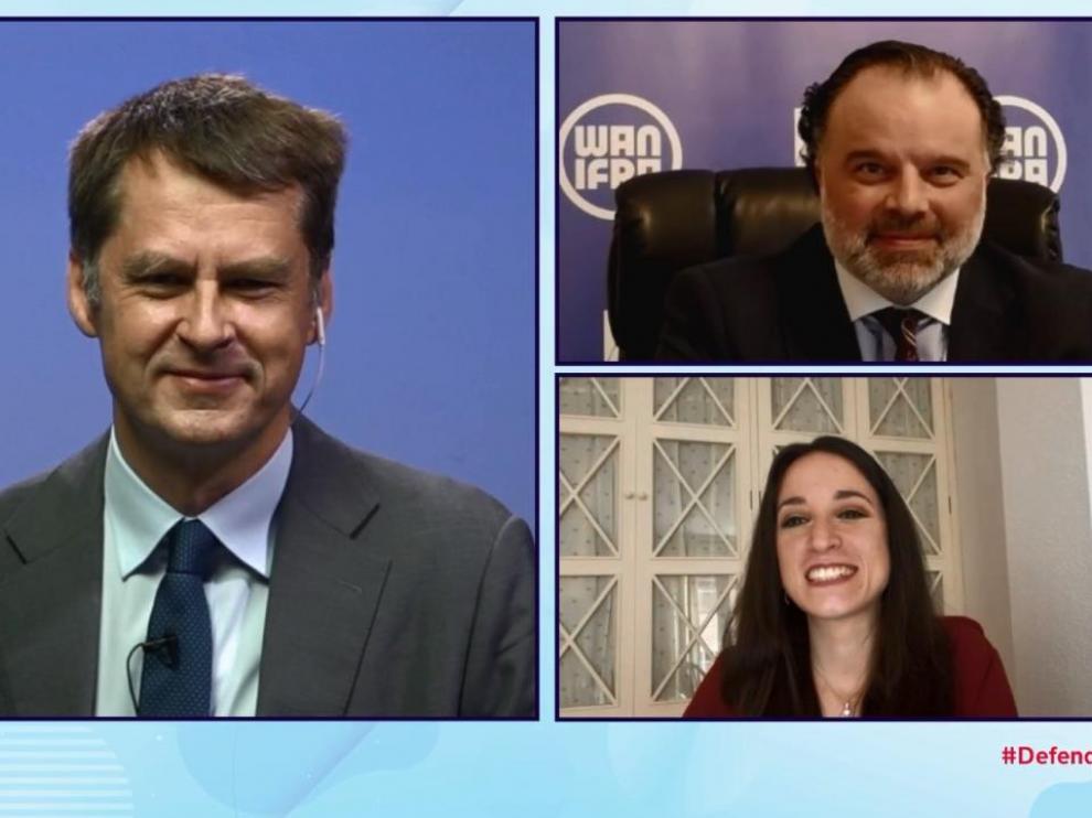 El embajador del Reino Unido en España, Fernando de Yarza, durante el encuentro
