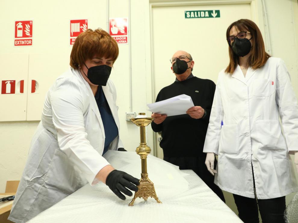 Una de las piezas que llegó en el primer envío al Museo Diocesano de Barbastro.