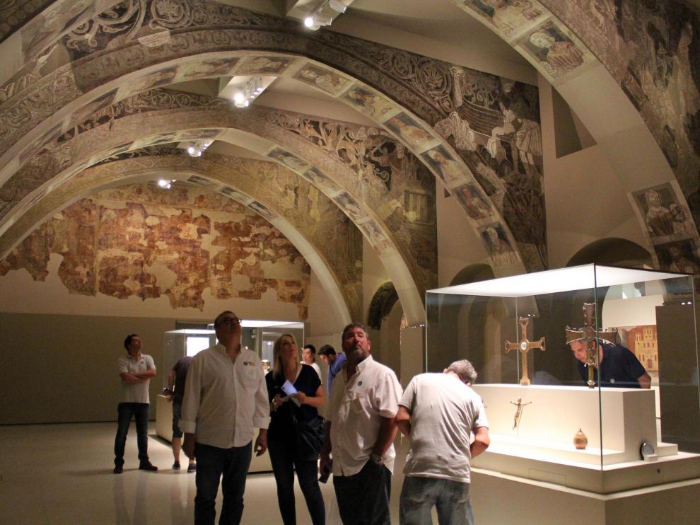 Las pinturas de la sala capitular del monasterio de Sijena, arrancadas en 1936, se exponen en el Museo Nacional de Arte de Cataluña (MNAC) desde 1961