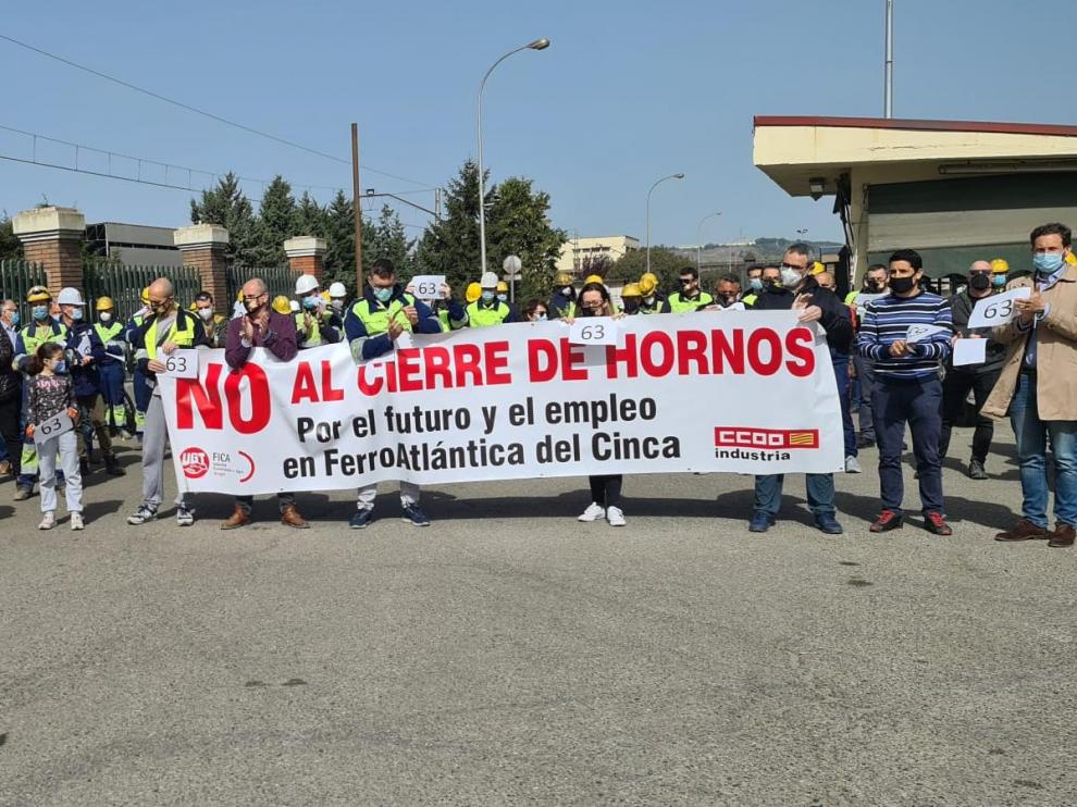 Imagen de la movilización de Ferroatlántica del Cinca en Monzón.