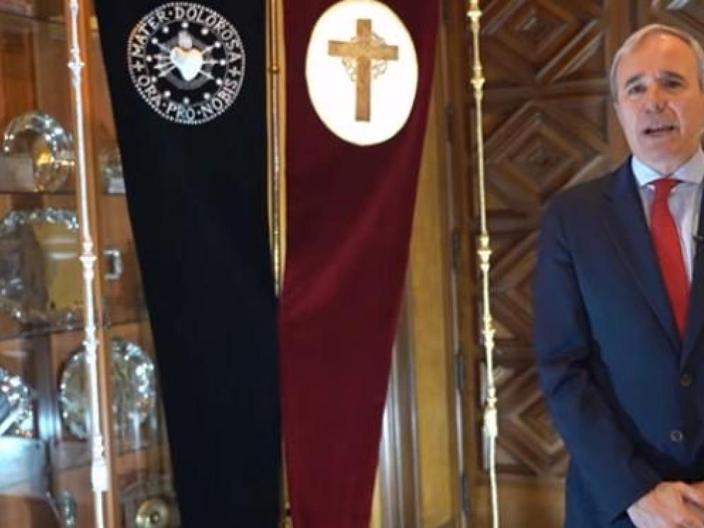 Azcón, en su discurso como orador de la procesión del Santo Encuentro