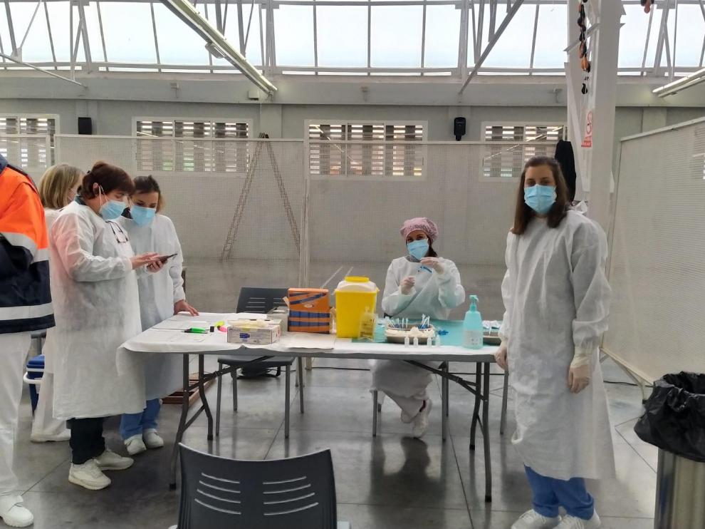 Imagen del trabajo en el centro de salud de Tarazona, una de las localidades más afectadas por el virus actualmente en Aragón.