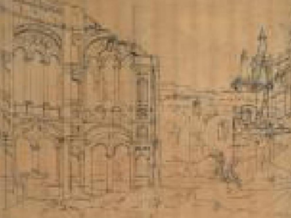 ‘Ruina del patio y costado de la Iglesia de Santa Engracia’, de Fernando Brambilla