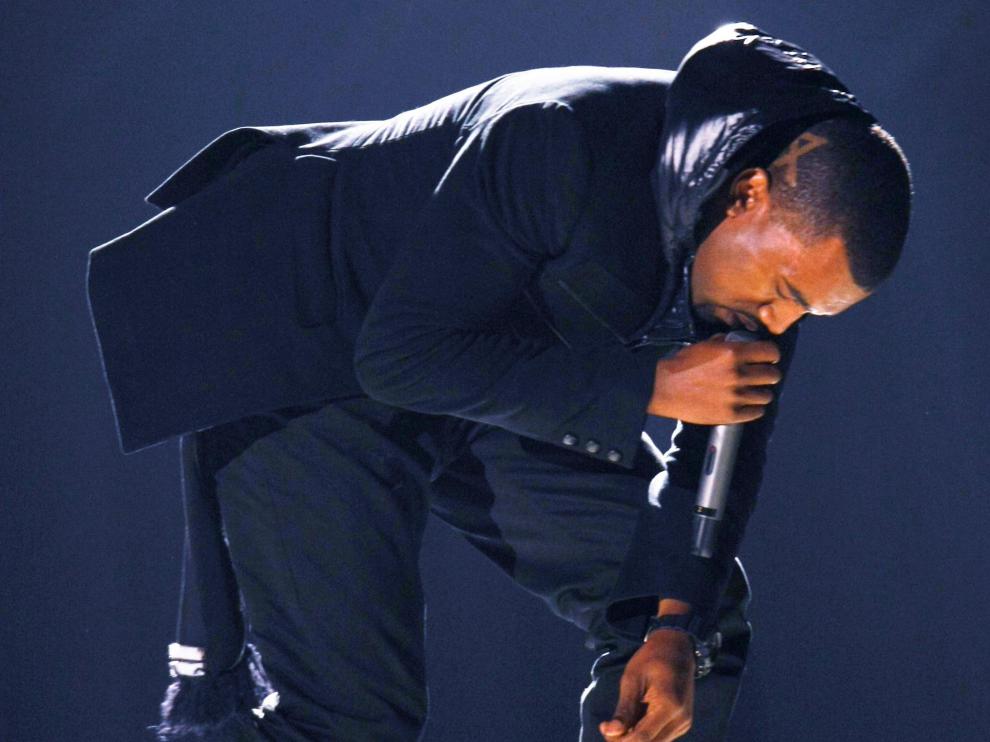 Kanye West en la 50 gala de los Grammy.