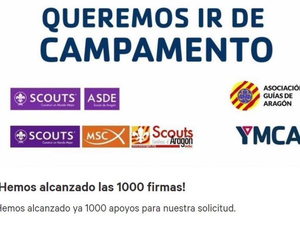 Varias asociaciones recogen firmas para poder realizar campamentos de verano de forma segura en Aragón