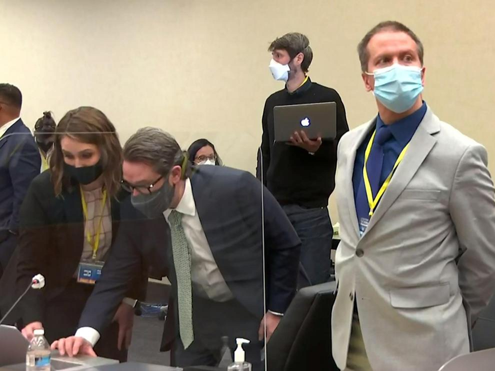 Derek Chauvin, en un momento del juicio contra él.