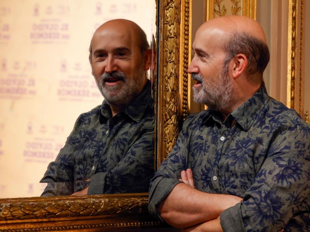 El actor Javier Cámara durante la presentación de la película "El olvido que seremos" este miércoles en la Casa América en Madrid.