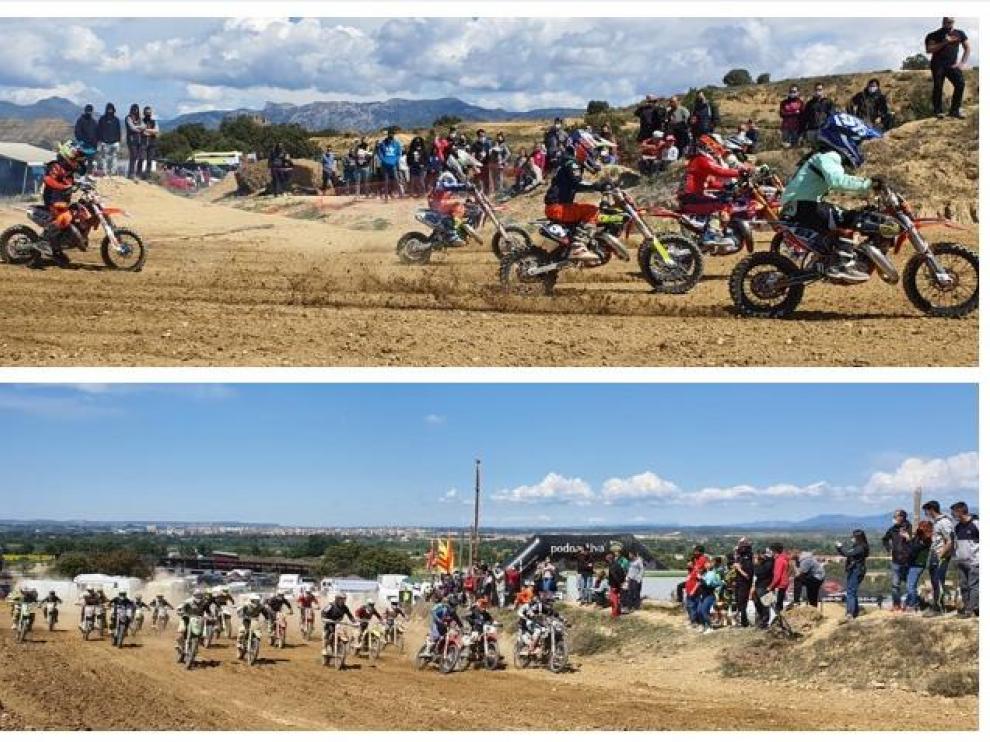 Dos imágenes de la prueba disputada este domingo en Tierz