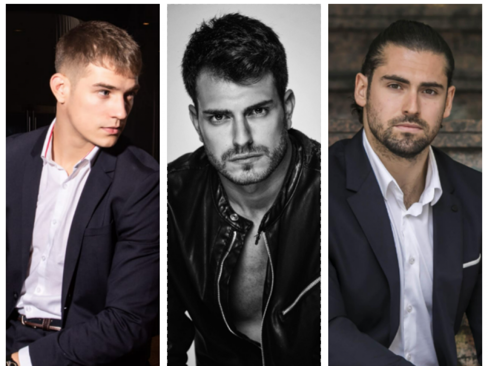 Los tres candidatos aragoneses al certamen de Míster Internacional Spain.