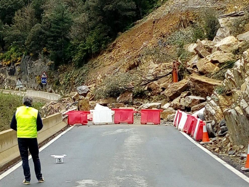 Zona cortada por el desprendimiento ocurrido el 20 de abril.