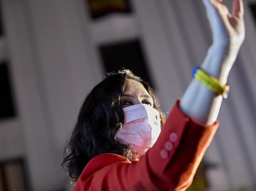 Díaz Ayuso durante la noche electoral.