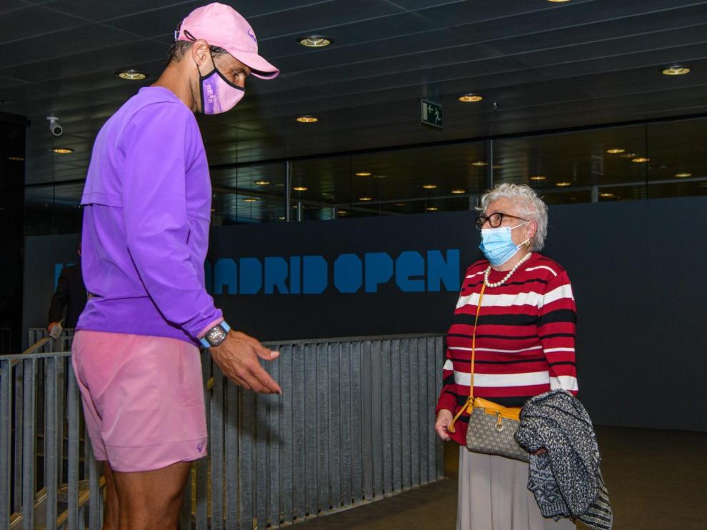 Nadal, con Manuela en las instalaciones de la Caja Mágica