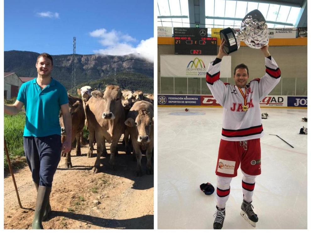 Daniel Lacasa, ganadero de vacuno de La Jacetania y campeón de hockey sobre hielo.