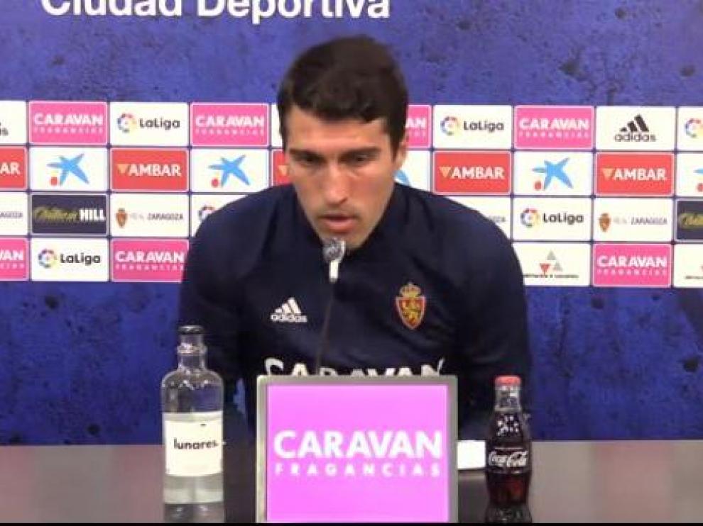 Zapater, en la rueda de prensa de este miércoles, 26 de mayo.
