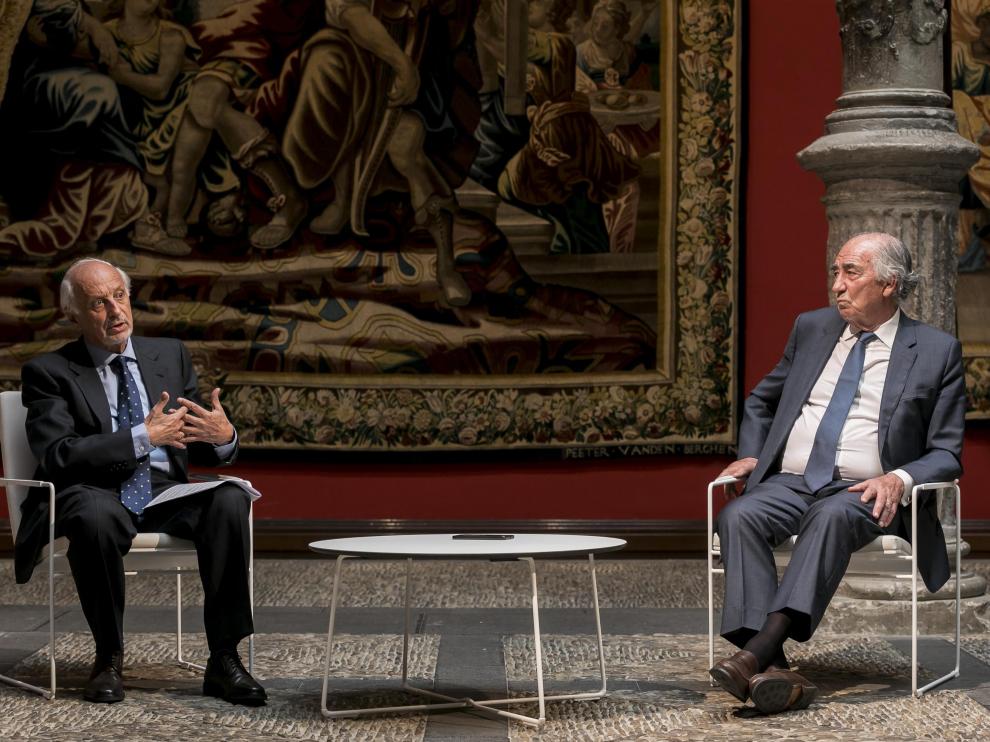 José Luis Aguirre y Amado Franco, durante la entrevista.