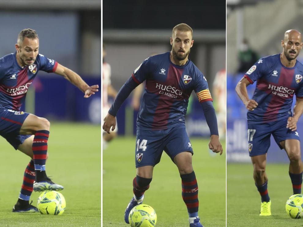 Ferreiro, Pulido y Mikel Rico, los capitanes de la SD Huesca.