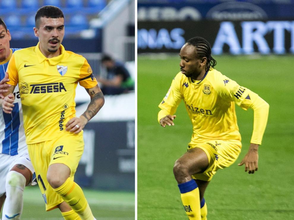 Joaquín Muñoz y Nwakali, con el Málaga y el Alcorcón, respectivamente.
