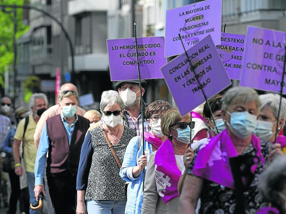 Manifestación a favor de las pensiones dignas el pasado sábado en Vitoria
