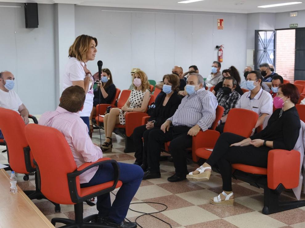 Susana Díaz, este domingo en un acto con militantes del PSOE.
