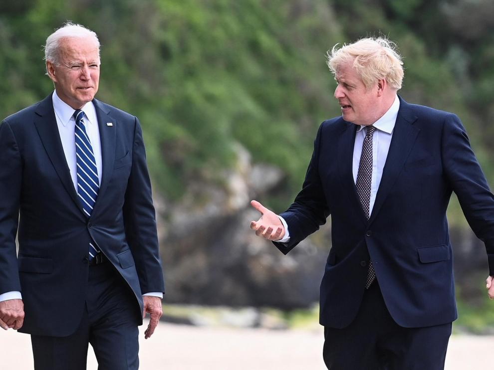 Biden y Johnson, este jueves en Cornwall (Reino Unido) antes de la reunión del G-7