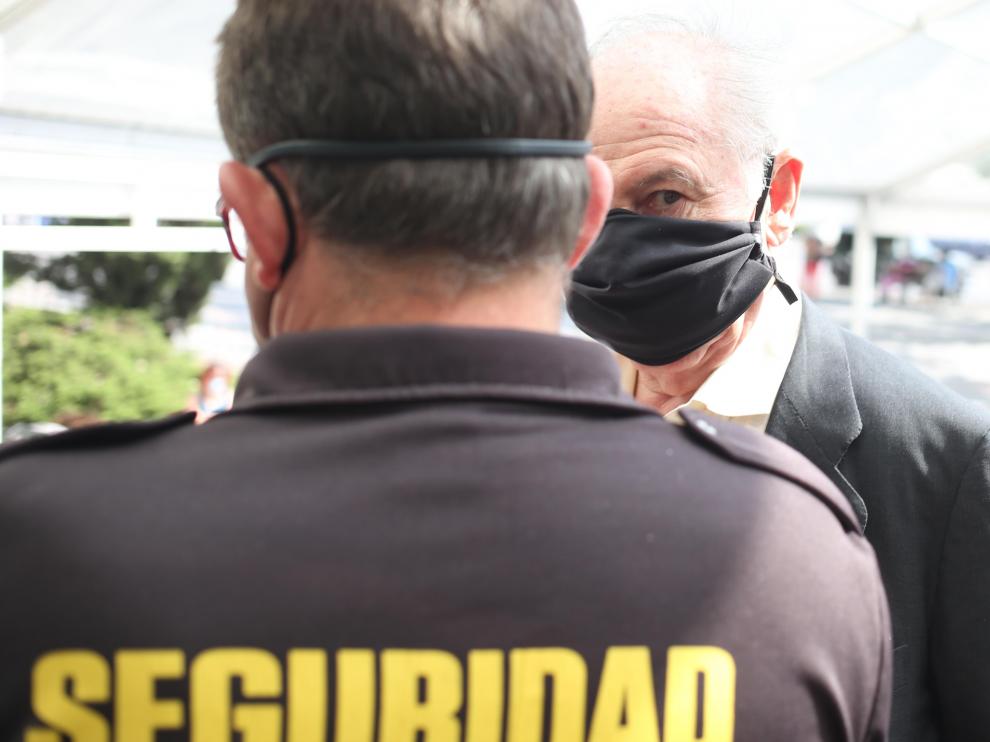 Rodrigo Rato, este viernes en los Juzgados de la Plaza de Castilla, en Madrid.