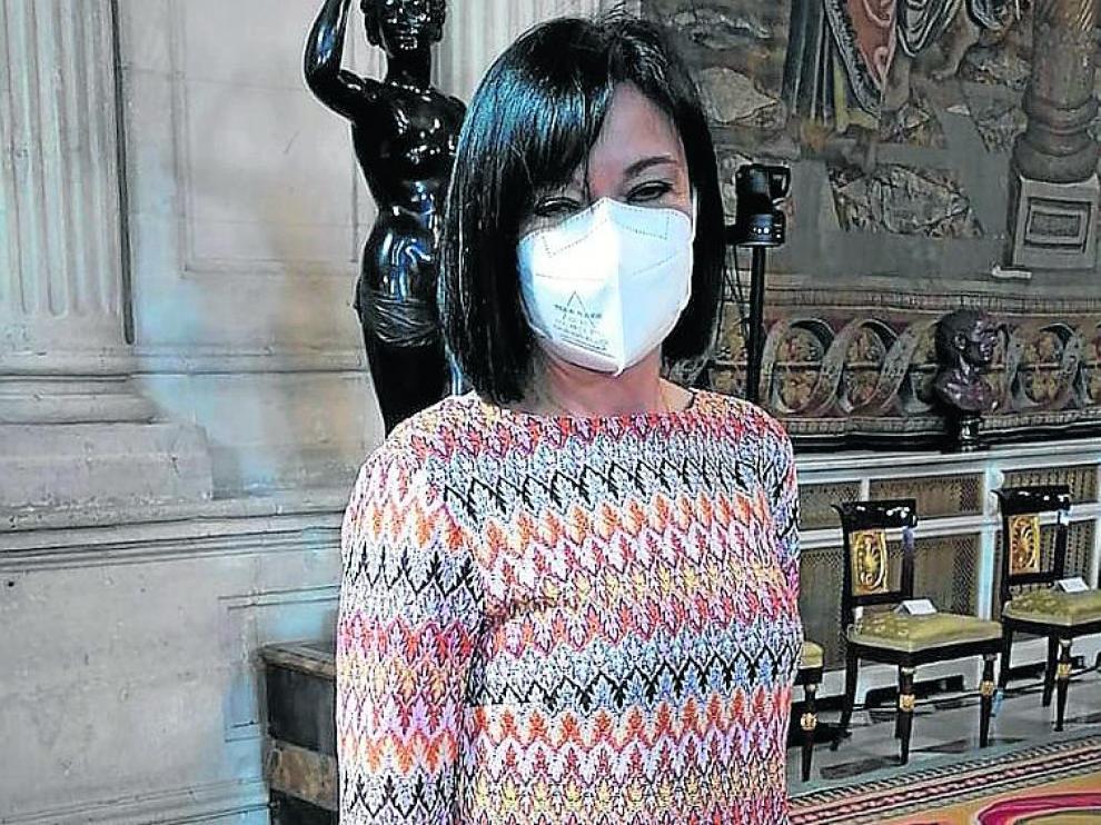 Cristina Crespo, este viernes, antes de recibir la condecoración.