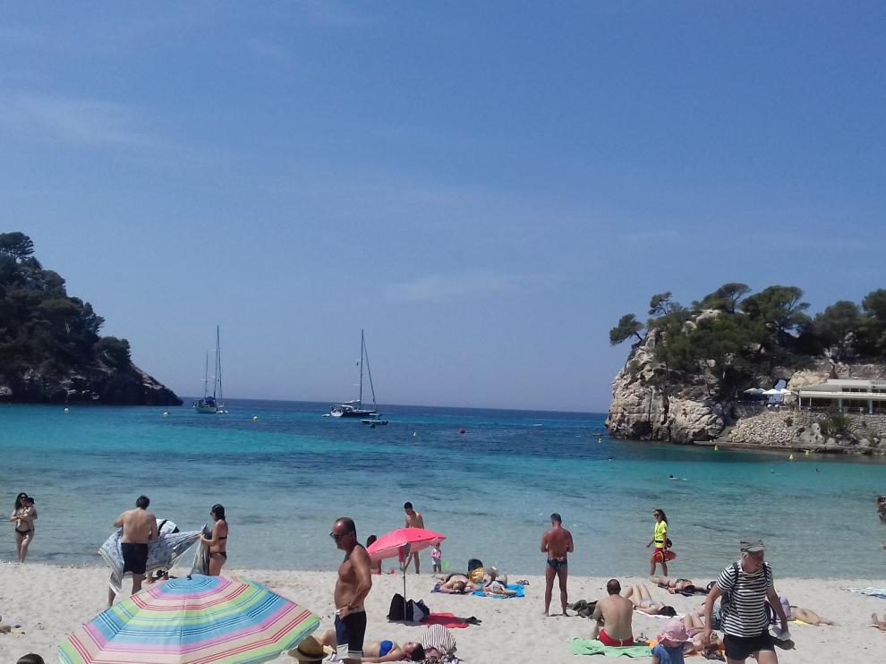 Cala Galdana en la isla balear de Menorca.