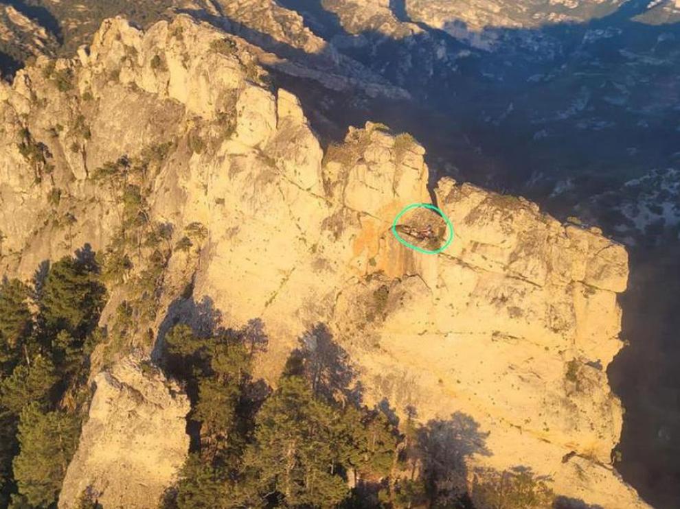 Rescate de un escalador que había sufrido una caída desde una altura de 5 metros en la cresta Sola D'Justa