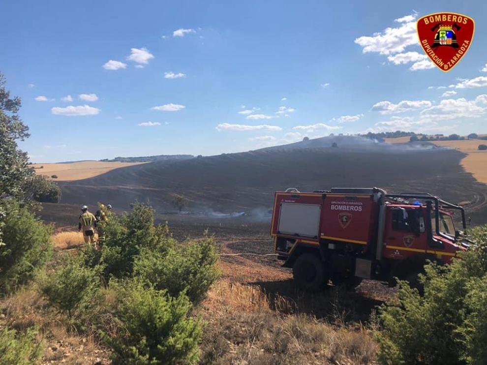 Incendio entre Calmarza y Sisamón