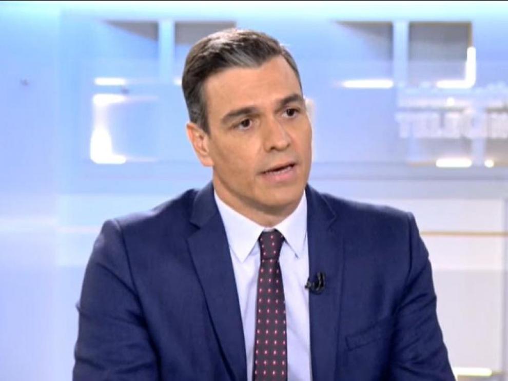 Pedro Sánchez, durante su entrevista en Telecinco