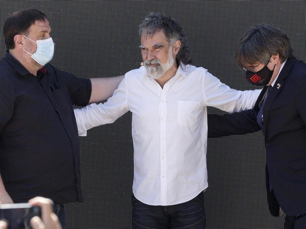 Foto de Puigdemont y Junqueras