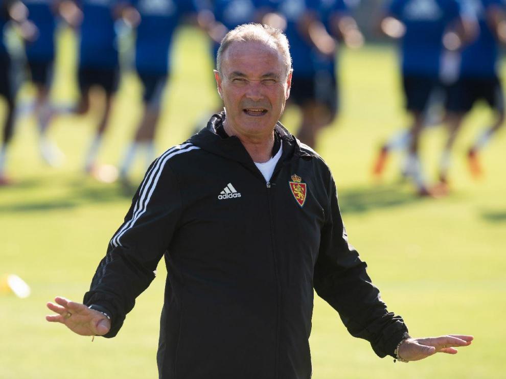 Juan Ignacio Martínez, en el último entrenamiento de la semana recién concluida, el sábado por la tarde.