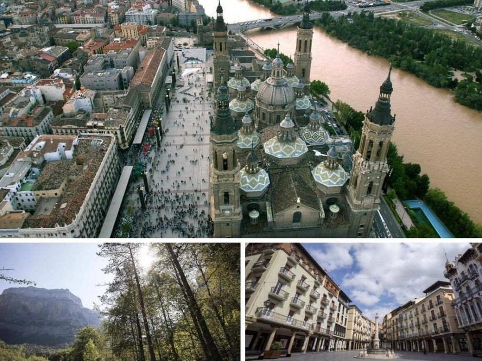 La Basílica del Pilar, el Parque Nacional de Ordesa y la plaza del Torico.
