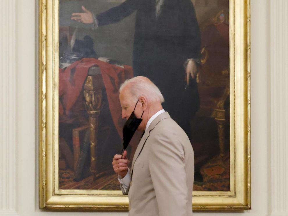 U.S. President Biden delivers remarks on employment numbers at the White House in Washington
