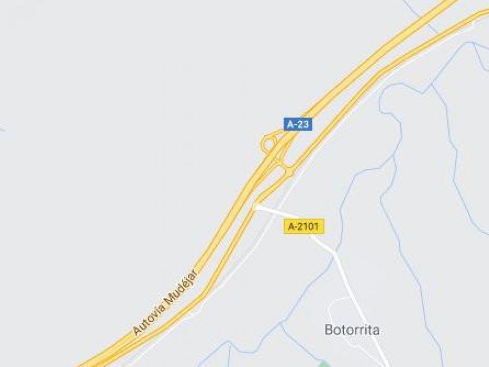El accidente se produjo en la A-23 a la altura de Botorrita.