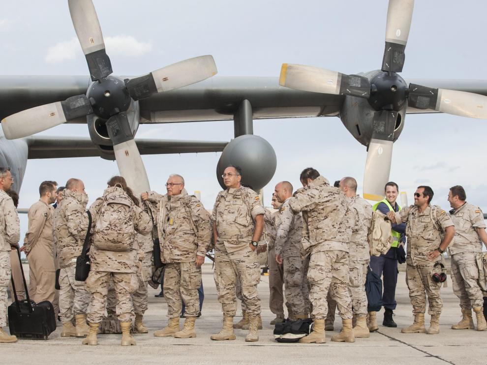 Soldados españoles regresan a la Base de Zaragoza, en 2013, después de una misión en Malí.